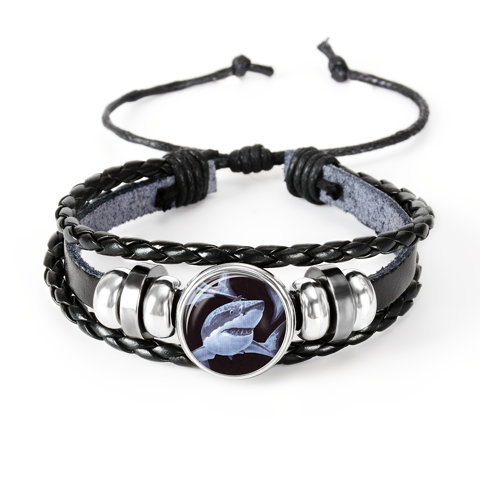 Deep Sea Shark Pattern Round Badge Wristband